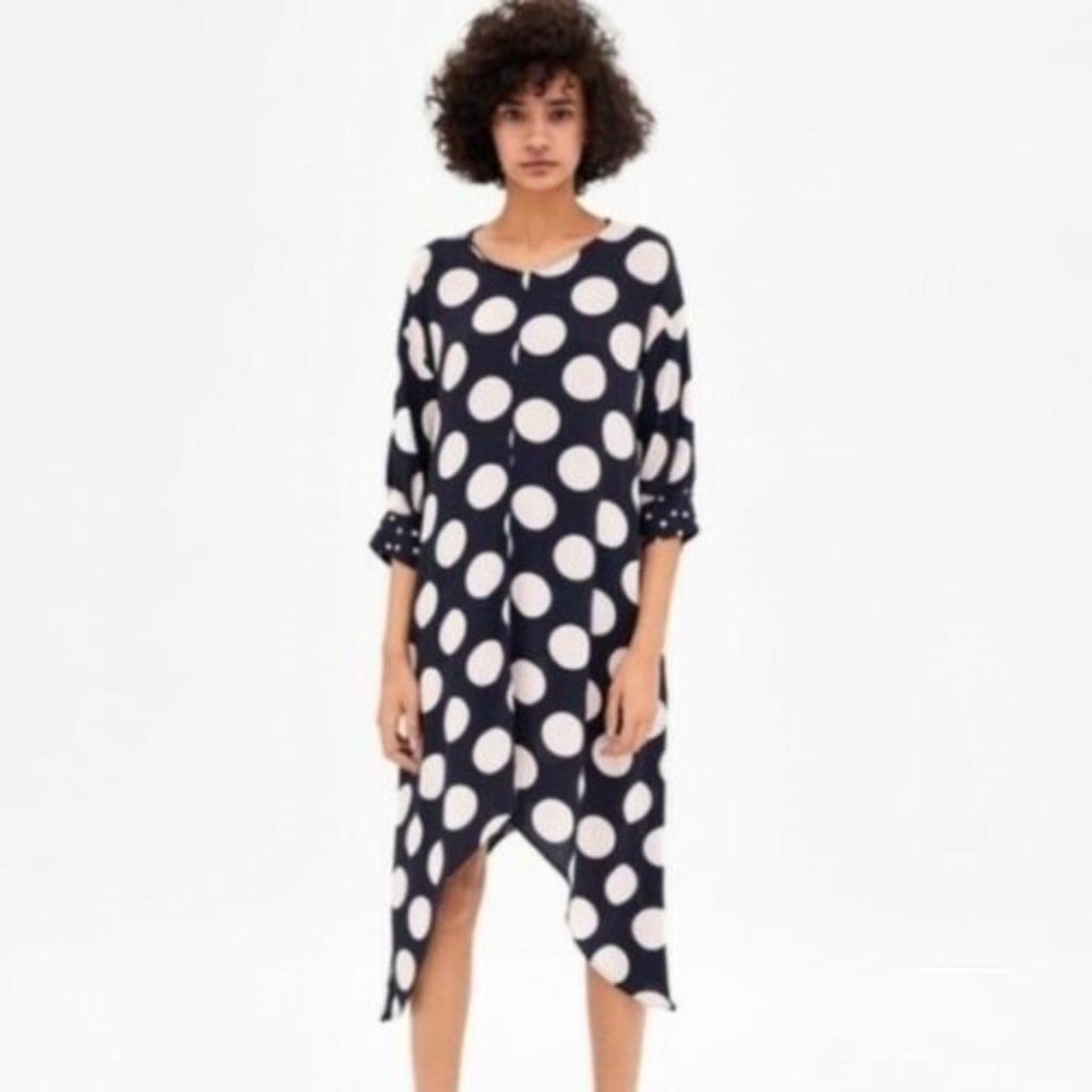 Zara Gem - Navy & White Polka Dot